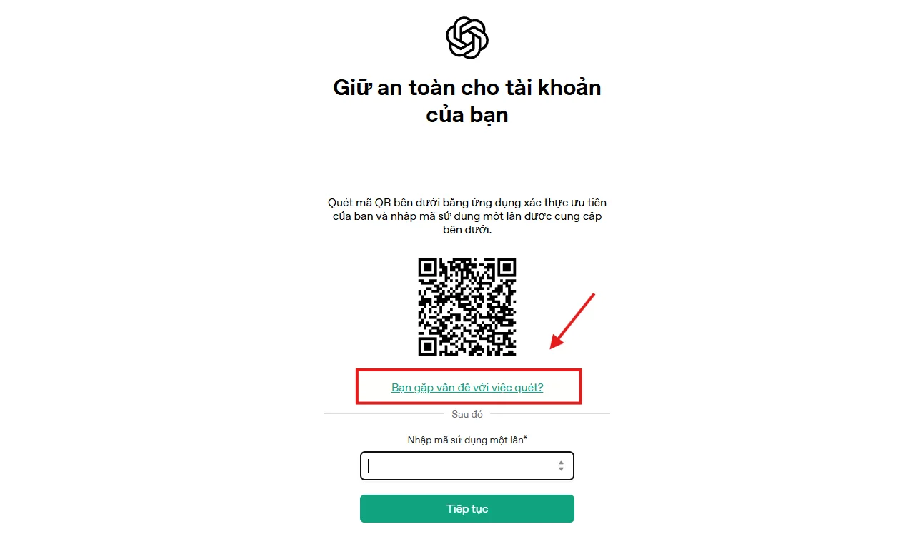 Bạn hãy bấm "Bạn gặp vấn đề với việc quét"
