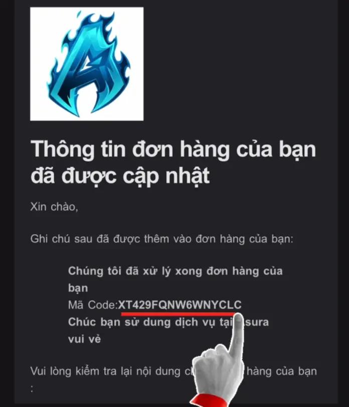 Copy lại mã Gift Card đơn hàng
