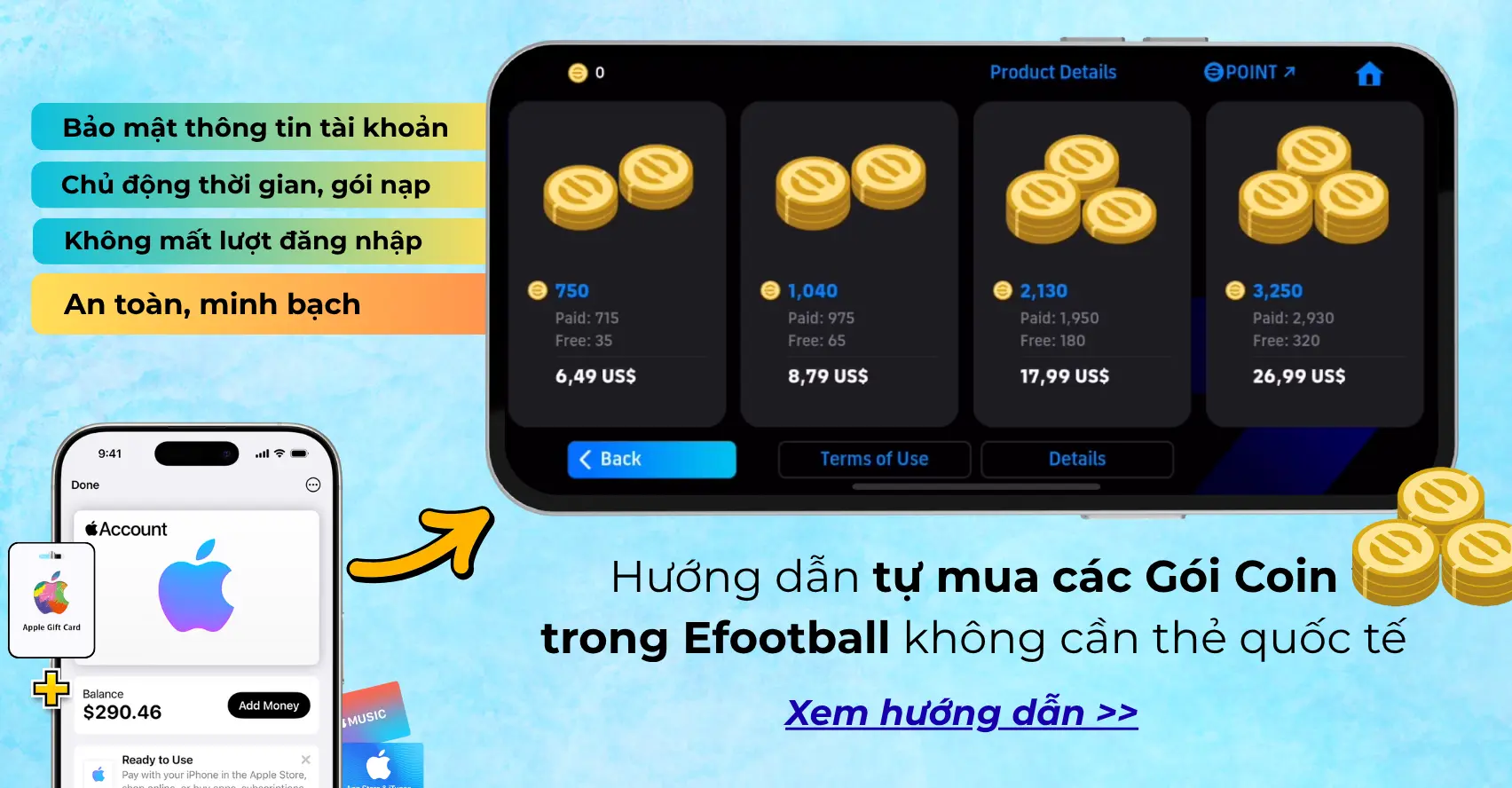Hướng Dẫn Chi Tiết Cách Tự Nạp Coin eFootball Mobile Trên iOS Không Cần Visa